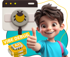 Тестирование & Vibe Debug. Охотники за багами - КИБЕРшкола программирования для детей, компьютерные курсы для школьников, начинающих и подростков - KIBERone г. Чайковский